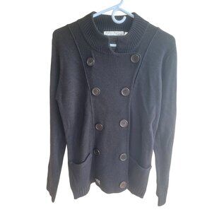 Stephanie Rogers Double Breasted Sweater Black Small 93656